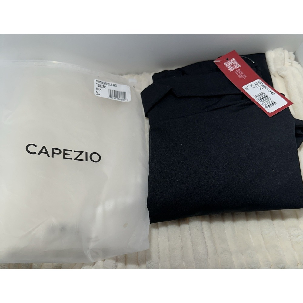 Capezio Turtleneck Long Sleeved Leotard Child Size L Black Zipper TB123C NWT